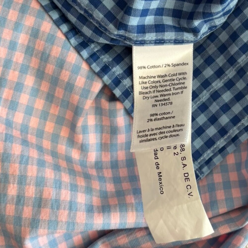 Vineyard Vines Blue Patchwork Checked Long Sleeve… - image 5